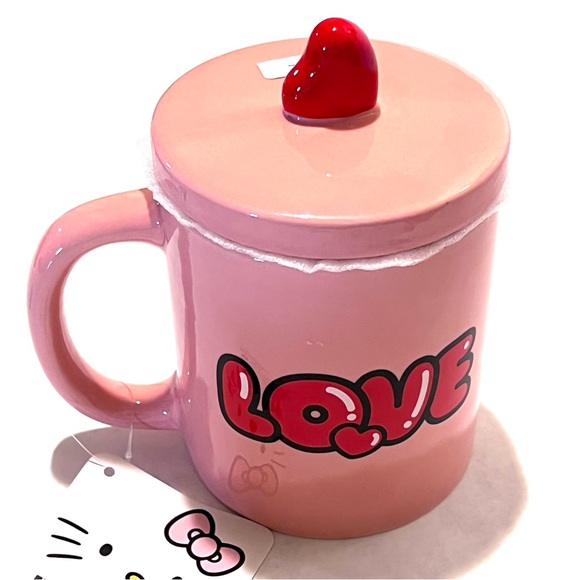 Hello Kitty HAPPY KISS DAY Ceramic Mug with Lid Pink - Picture 11 of 17